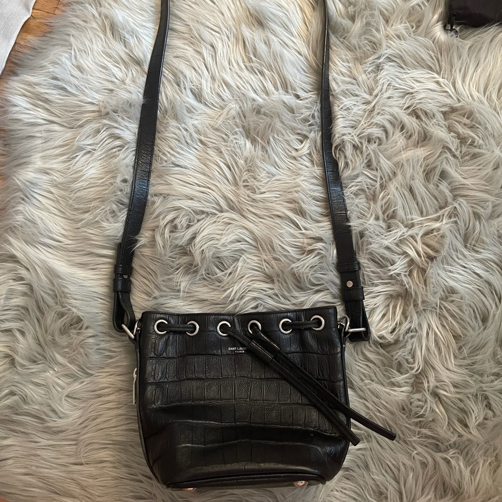 Authentic YSL black bucket bag crossbody